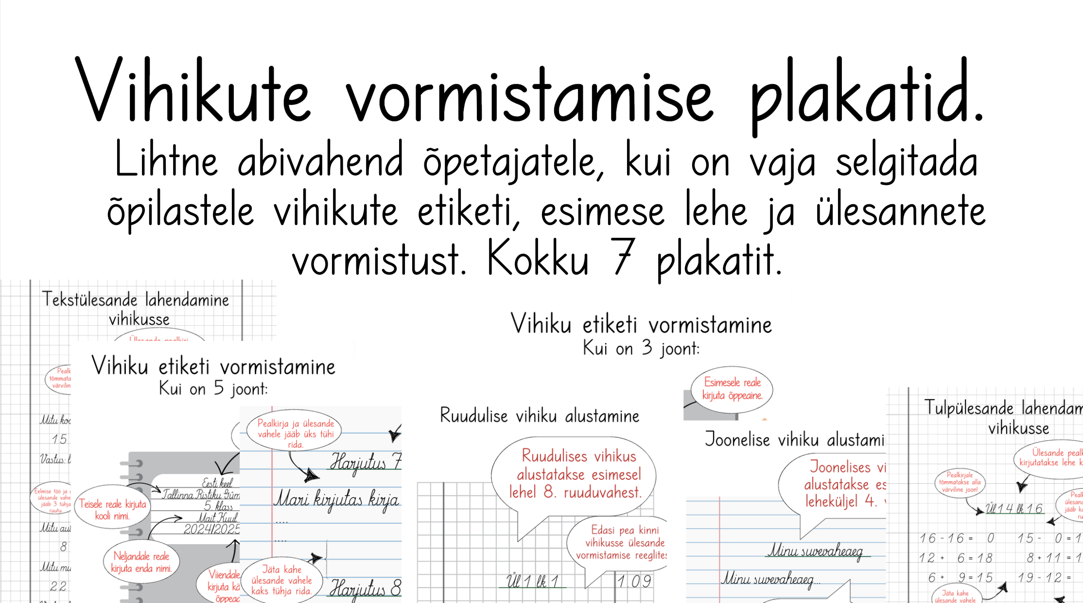 Vihikute vormistamise plakatid.