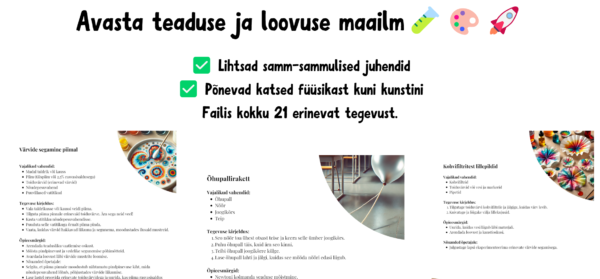 Avasta teaduse ja loovuse maailm lastega! 🧪🎨🚀