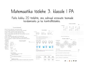 Matemaatika 3. klass I PA töölehed