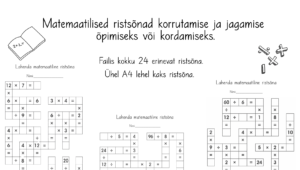 Matemaatilised ristsõnad- korrutamine ja jagamine
